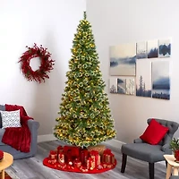 Nearly Natural 9 Foot Pre-Lit Pine Christmas Tree