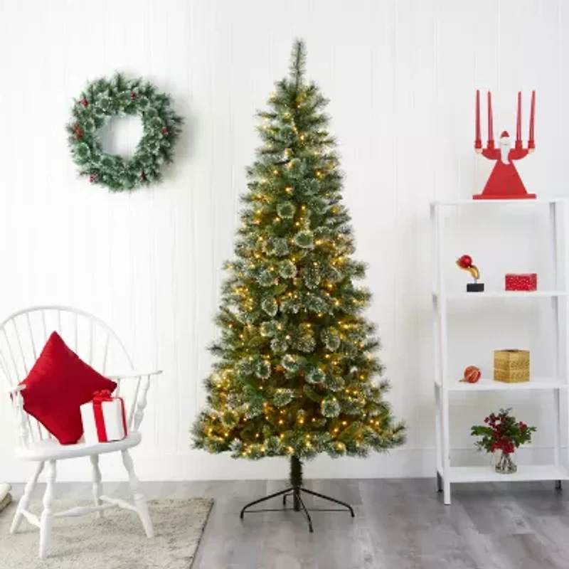 Nearly Natural Foot Pre-Lit Pine Christmas Tree