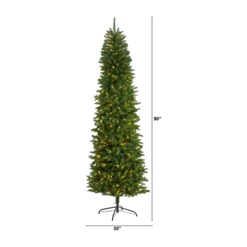 Nearly Natural 7 1/2 Foot Pre-Lit Pine Christmas Tree