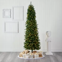 Nearly Natural 7 1/2 Foot Pre-Lit Pine Christmas Tree