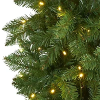 Nearly Natural 7 1/2 Foot Pre-Lit Pine Christmas Tree