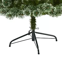 Nearly Natural 6 Foot Flocked Pine Pre-Lit Christmas Tree