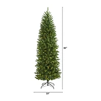 Nearly Natural 7 Foot Pre-Lit Pine Christmas Tree
