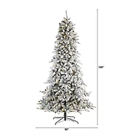 Nearly Natural 9 Foot Flocked Fir Christmas Tree