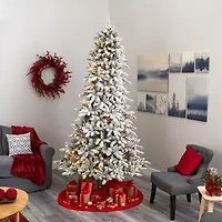 Nearly Natural 9 Foot Flocked Fir Christmas Tree