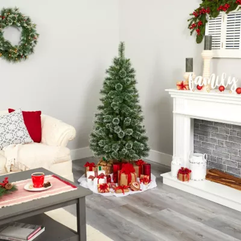 Nearly Natural 5 Foot Pre-Lit Pine Christmas Tree