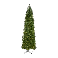 Nearly Natural 9 Foot Pre-Lit Pine Christmas Tree