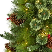 Nearly Natural 5 Foot Pre-Lit Pine Christmas Tree