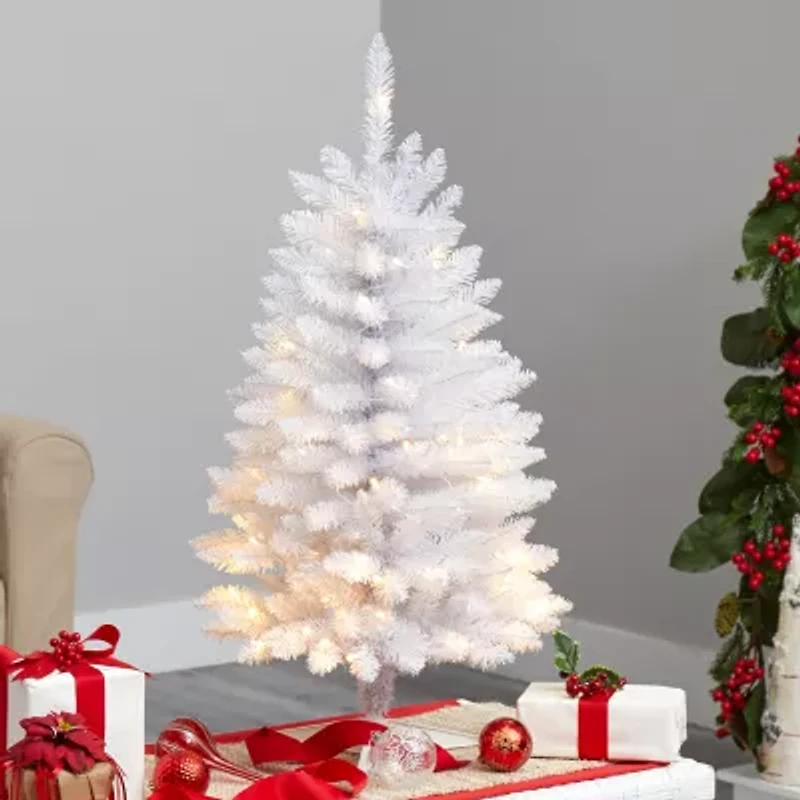 Nearly Natural Foot Pre-Lit Fir Christmas Tree