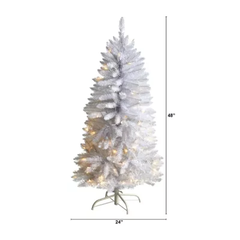 Nearly Natural 4 Foot Pre-Lit Fir Christmas Tree