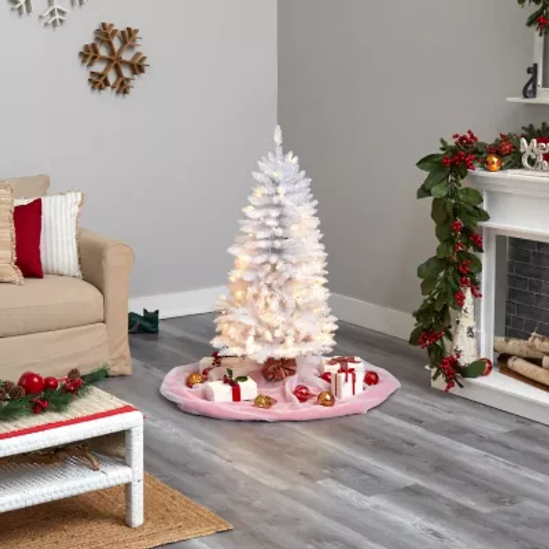 Nearly Natural 4 Foot Pre-Lit Fir Christmas Tree