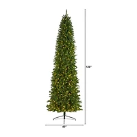 Nearly Natural 10 Foot Pre-Lit Pine Christmas Tree