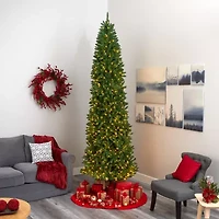Nearly Natural 10 Foot Pre-Lit Pine Christmas Tree