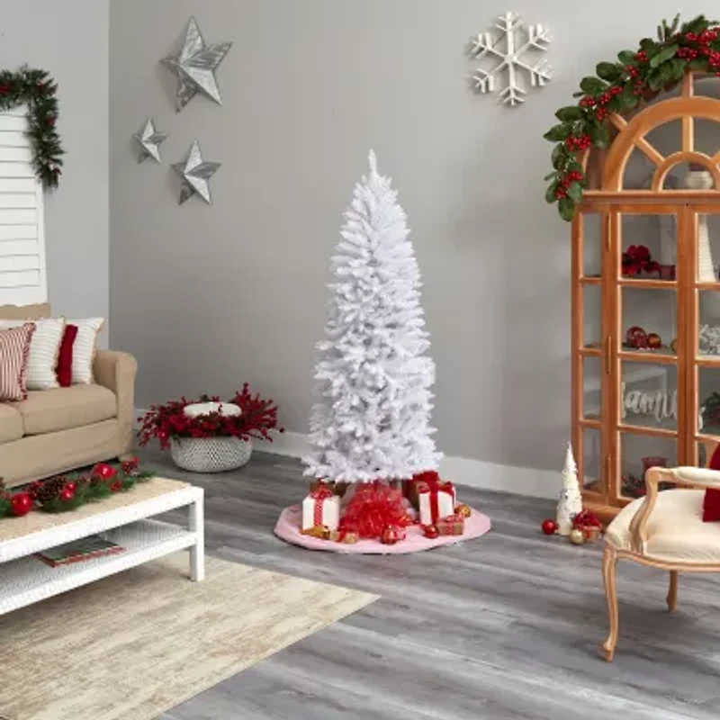 Nearly Natural 6 Foot Pre-Lit Fir Christmas Tree