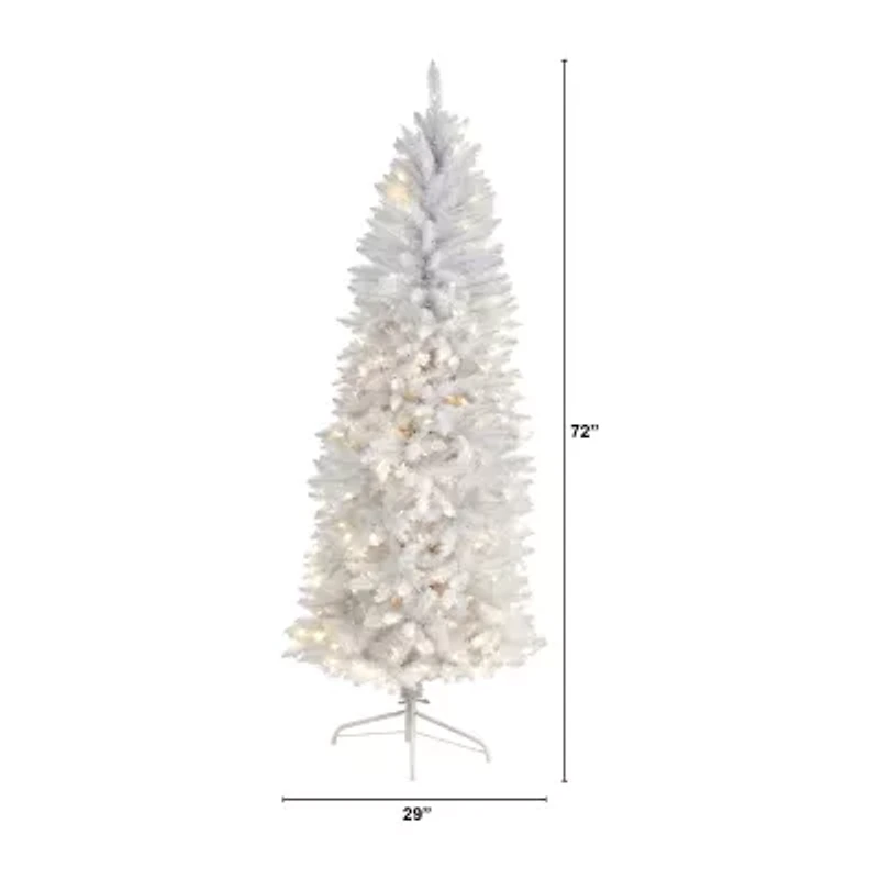 Nearly Natural 6 Foot Pre-Lit Fir Christmas Tree