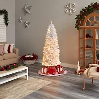 Nearly Natural 6 Foot Pre-Lit Fir Christmas Tree