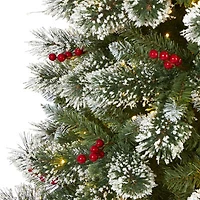 Nearly Natural 8 Foot Pre-Lit Pine Christmas Tree