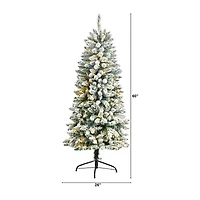Nearly Natural 5 Foot Flocked Fir Christmas Tree