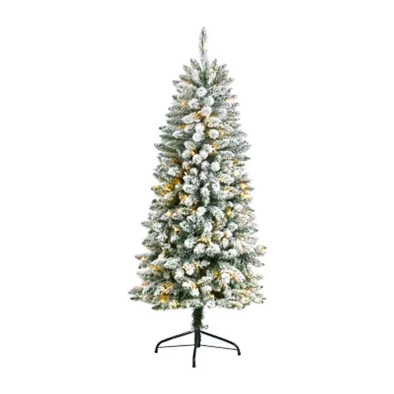Nearly Natural 5 Foot Flocked Fir Christmas Tree