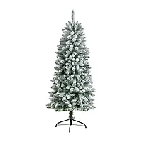 Nearly Natural 5 Foot Flocked Fir Christmas Tree