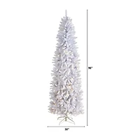 Nearly Natural 8 Foot Pre-Lit Fir Christmas Tree