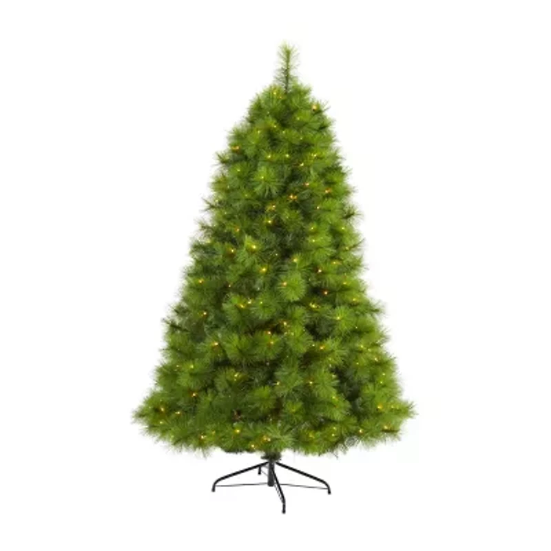 Nearly Natural 6 Foot Pre-Lit Pine Christmas Tree