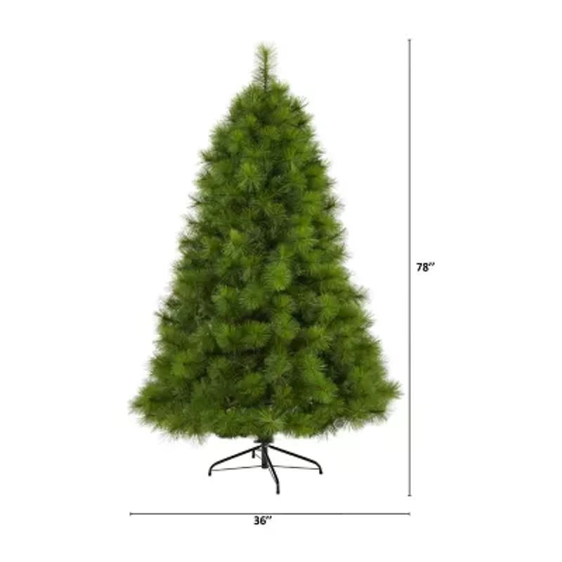 Nearly Natural 6 1/2 Foot Pre-Lit Pine Christmas Tree