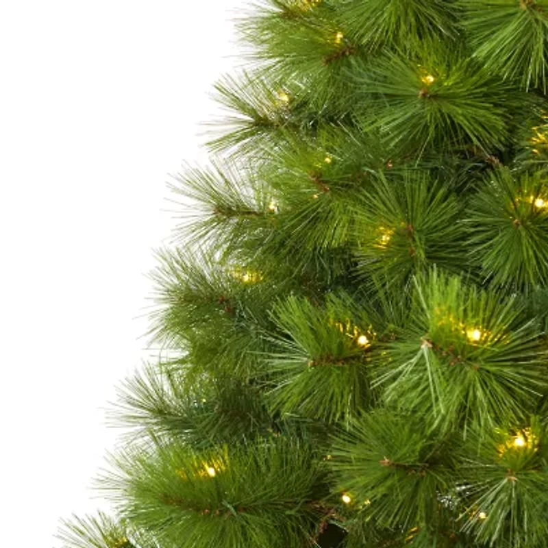 Nearly Natural 6 1/2 Foot Pre-Lit Pine Christmas Tree