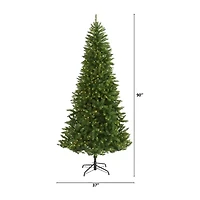Nearly Natural 7 1/2 Foot Pre-Lit Fir Christmas Tree