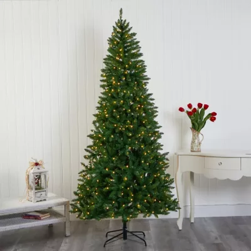 Nearly Natural 7 1/2 Foot Pre-Lit Fir Christmas Tree