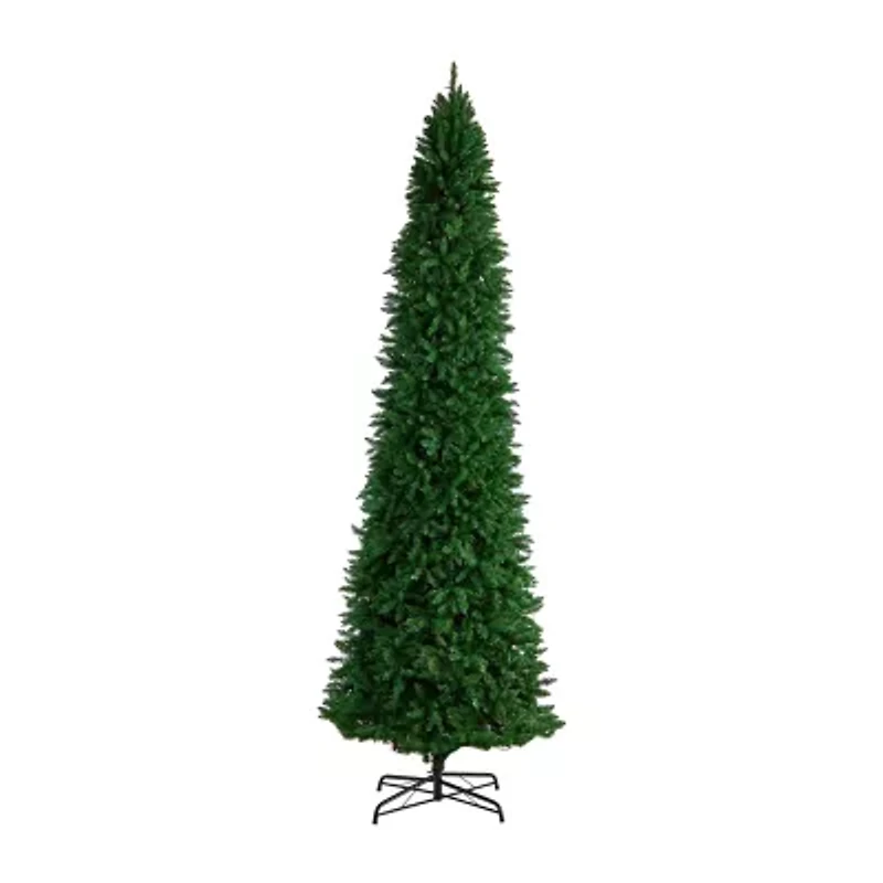 Nearly Natural 12 Foot Pre-Lit Pine Christmas Tree