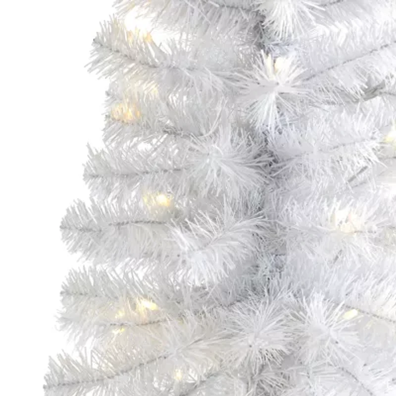 Nearly Natural 2 Foot Pre-Lit Pine Christmas Tree