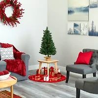 Nearly Natural 3 Foot Pre-Lit Fir Christmas Tree