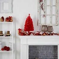 Nearly Natural 2 Foot Pre-Lit Pine Christmas Tree