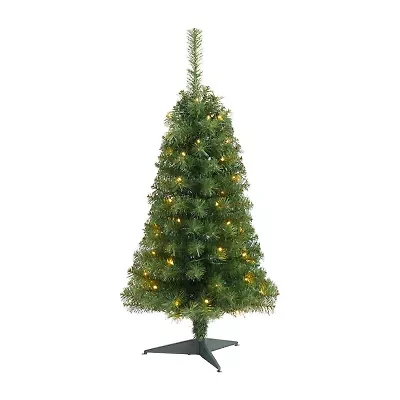 Nearly Natural 3 Foot Pre-Lit Pine Christmas Tree