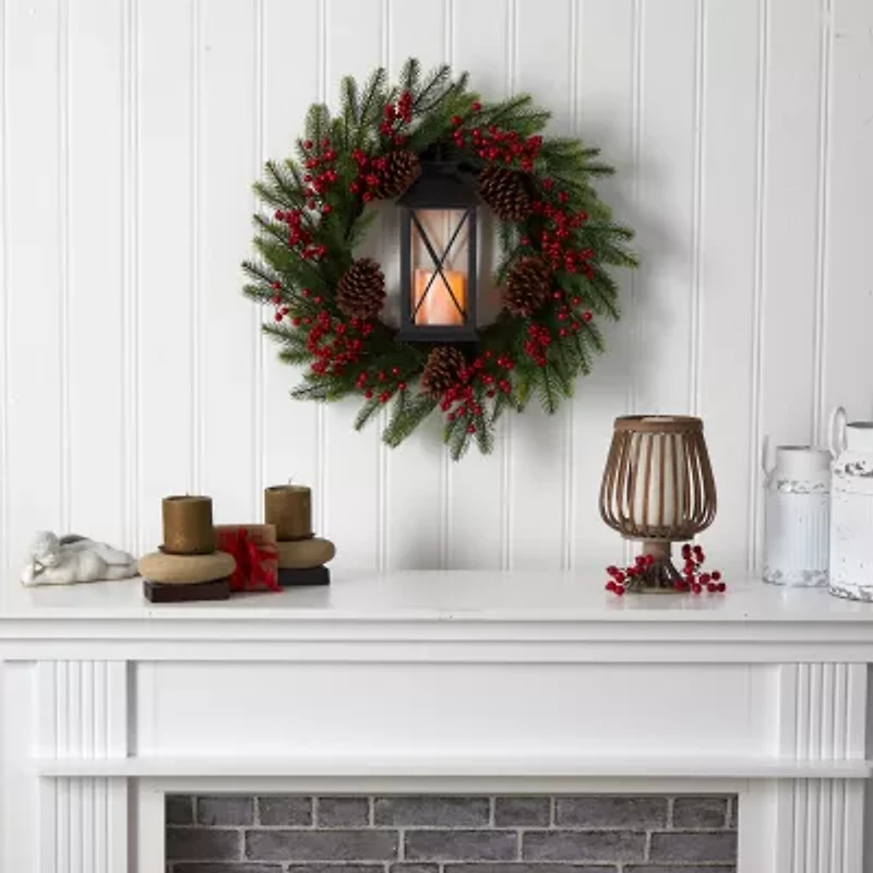 Nearly Natural Pre-Lit Wreath