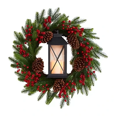 Nearly Natural Pre-Lit Wreath
