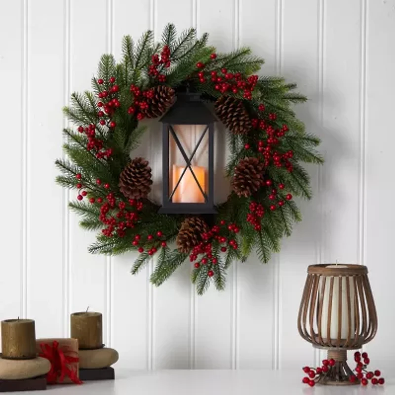 Nearly Natural Pre-Lit Wreath