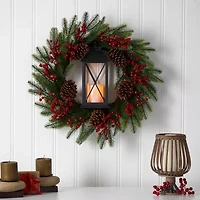 Nearly Natural Pre-Lit Wreath
