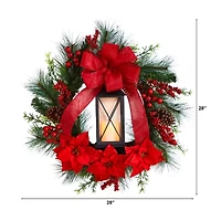 Nearly Natural Pre-Lit Wreath