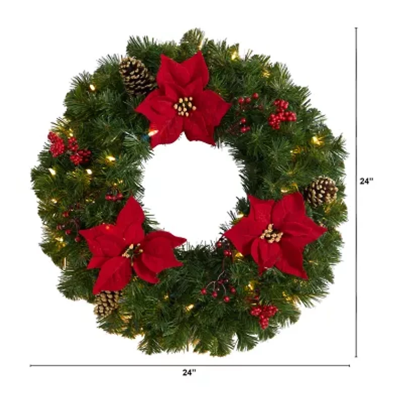 Nearly Natural Pre-Lit Wreath