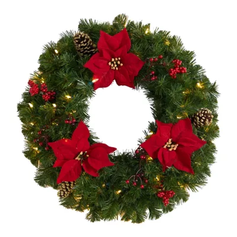 Nearly Natural Pre-Lit Wreath