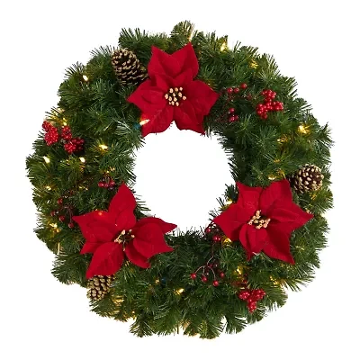 Nearly Natural Pre-Lit Wreath