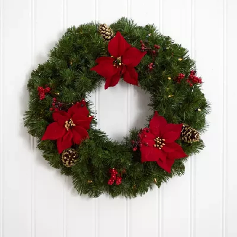 Nearly Natural Pre-Lit Wreath