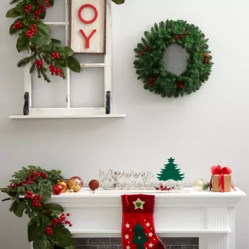 Nearly Natural Pre-Lit Wreath