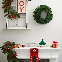 Nearly Natural Pre-Lit Wreath