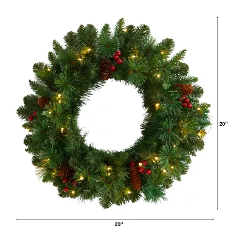 Nearly Natural Pre-Lit Wreath