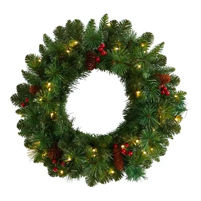 Nearly Natural Pre-Lit Wreath
