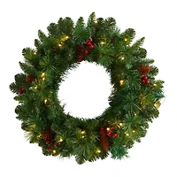 Nearly Natural Pre-Lit Wreath