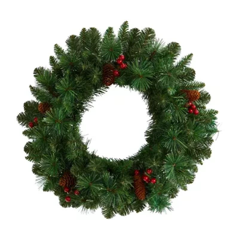 Nearly Natural Pre-Lit Wreath